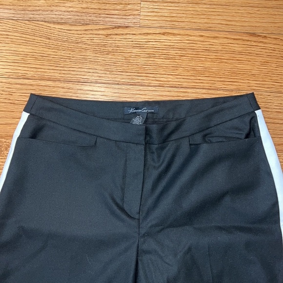Nwt KENNETH COLE BLACK PANTS WITH WHITE SIDE STRIPE SIZE US 6 UK 10 - Picture 2 of 5